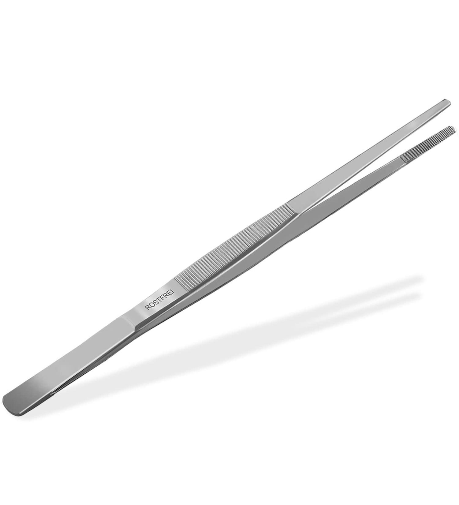 High-Quality 45 cm Stainless Steel Straight Tweezers with Internal Teeth for Precision | International Shipping Available - Buy Online on GoSupps.com