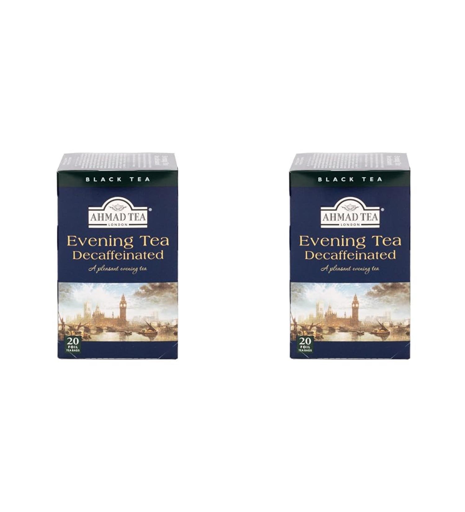 Buy Ahmad Tea Evening Tea - Caffeine-Free Black Tea with Bergamot - 20 Aroma-Sealed Individually Packaged Tea Bags (2 Pack) for International Shipping - Buy Online on GoSupps.com