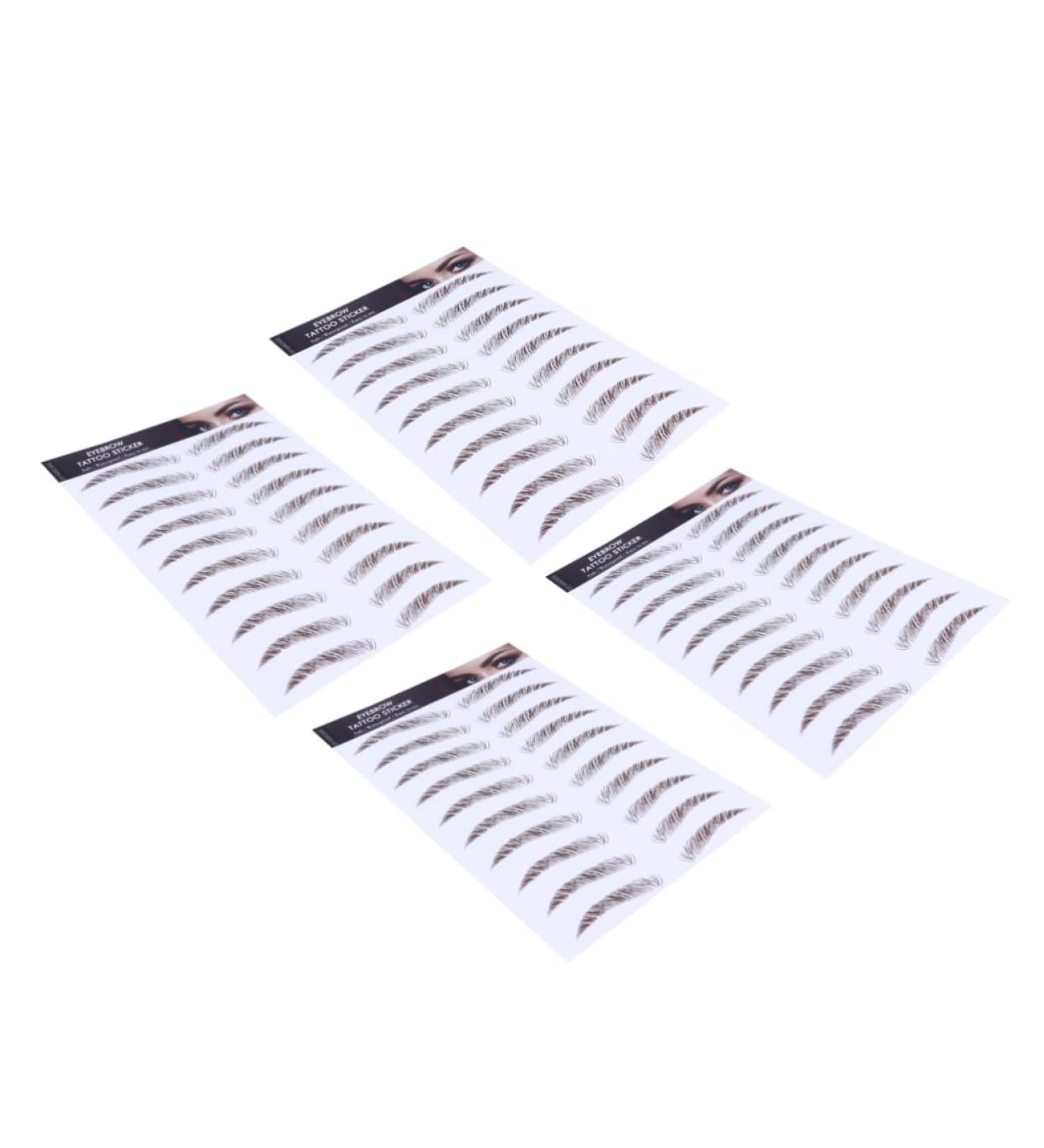 Beatifufu Hair-like Eyebrows 4pcs Eyebrow Stickers Eyebrow Shaping Template Brown Eyebrows Water Transfer Eyebrow Sticker Hair 6d - Buy Online on GoSupps.com