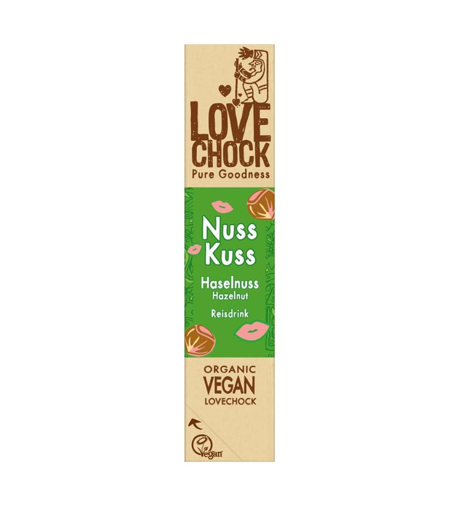 Lovechock Lovechock 2 x Chocolate Bars with Nuts Hazelnuts and Rice 40g