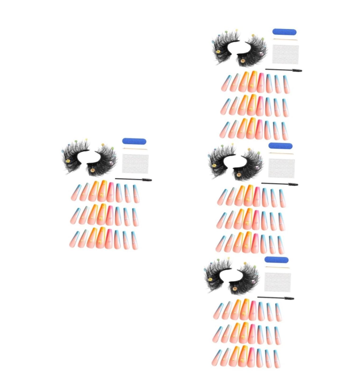 Beaupretty Fake Nails 4 Sets Eyelash Manicure Set Miss Fluffy Cosmetics False Nails - Buy Online on GoSupps.com