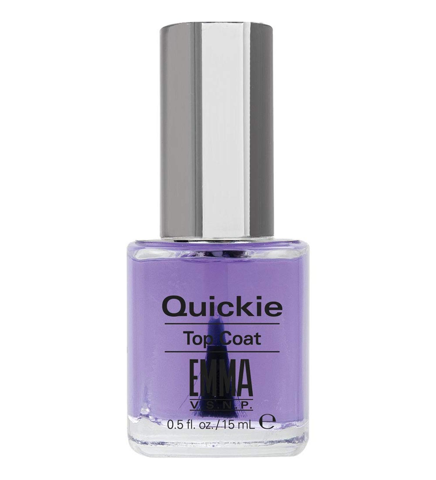 EMMA Beauty Quickie Top Coat  Fast-Drying Nail Top Coat for High Shine Gloss Protection  12+ Free Formula  100% Vegan & Cruelty-Free  0.5 fl. oz. 0.50 Fl Oz (Pack of 1)