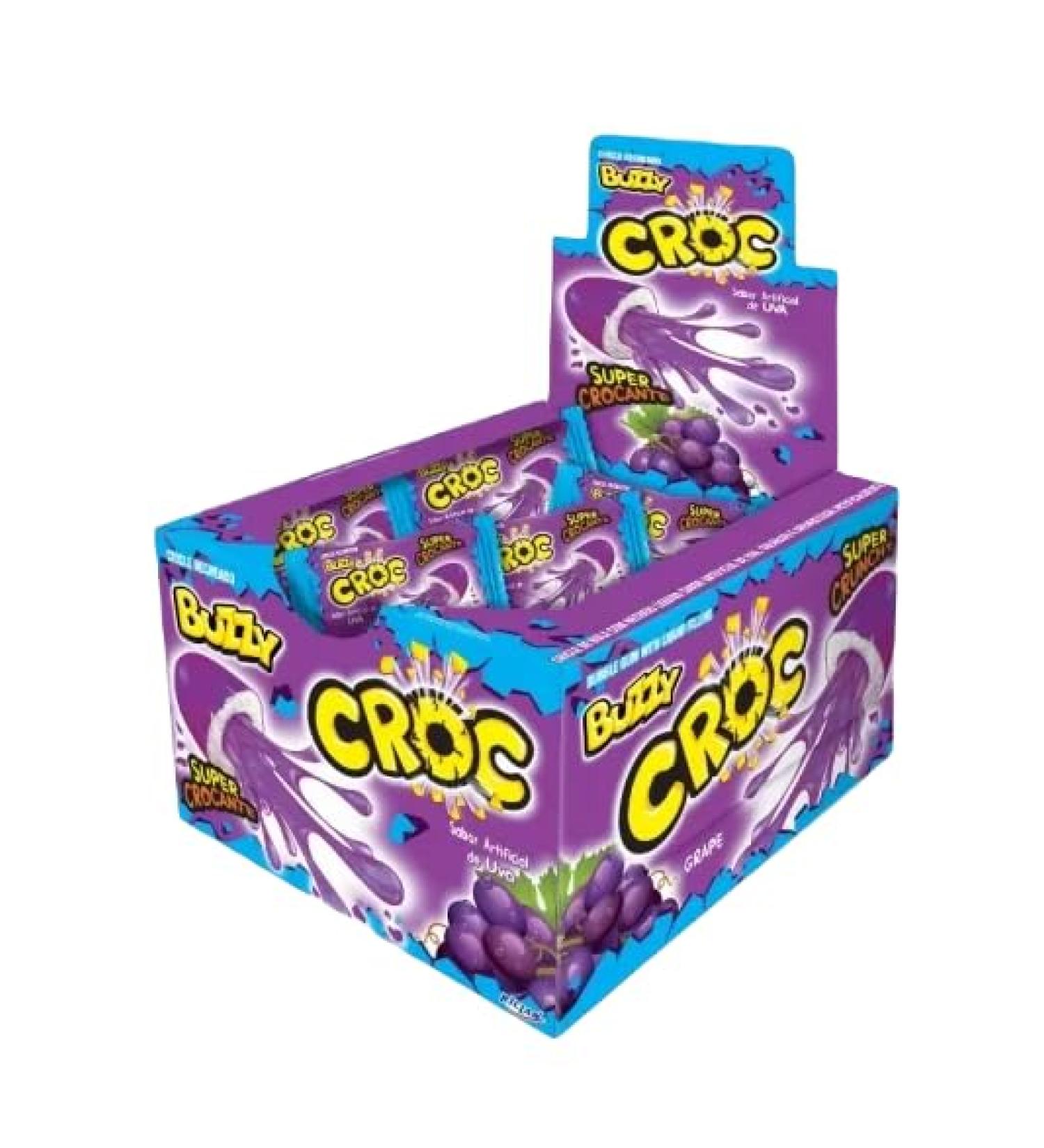 Chewing Gum Buzzy Croc - 172g case (40x4 3g.) - Imported from Brazil - Lecsa Specialty Snacks (170g Grape) Grape 1 count (Pack of 1) - Buy Online on GoSupps.com