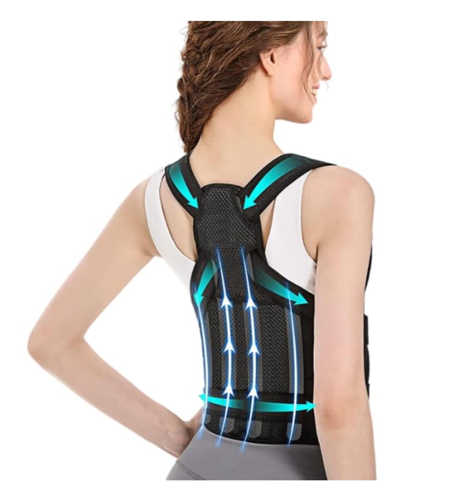 Back posture correction with spinal support correction with anti hunchback corrector (black Small) Small Black - Buy Online on GoSupps.com