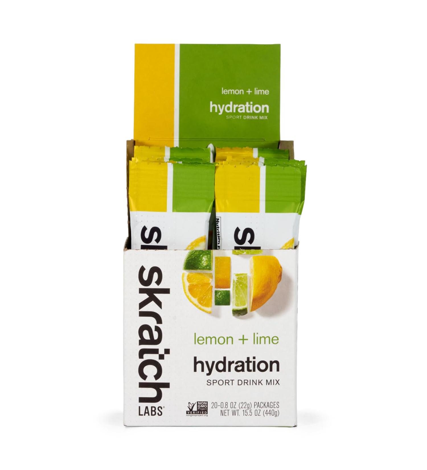 SKRATCH LABS Sport Hydration Drink Mix Carbohydrate and Electrolyte Powder 20x22g Lemon + lime Endurance training competition Glutenfree Vegan Keto - Buy Online on GoSupps.com