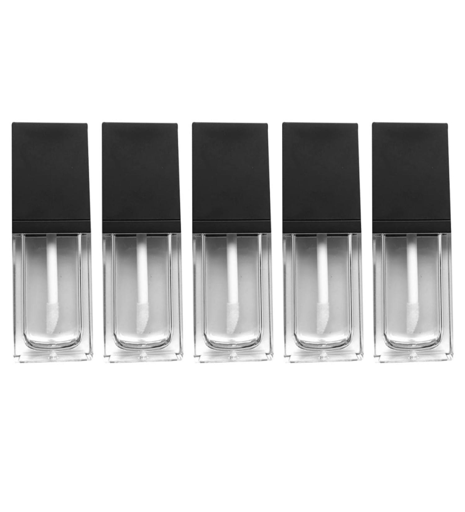 Hemobllo Lot de 5 F Cons L vres Plats 8-10 Ml en Plastique Transparent Tubes de Gloss L vres R utilisables Noirs pour Maquillage Portable - Buy Online on GoSupps.com