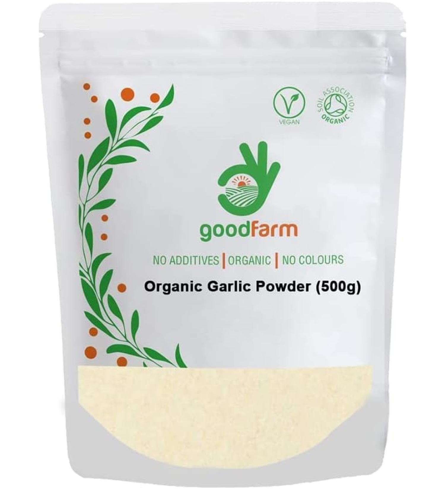 GoodFarm Organic Garlic Powder 500g - Premium Quality Certified Organic | Superior aroma & taste | Great addition to food preparations (bakes breads stews) GFGARL000500P0 Garlic 500g - Buy Online on GoSupps.com