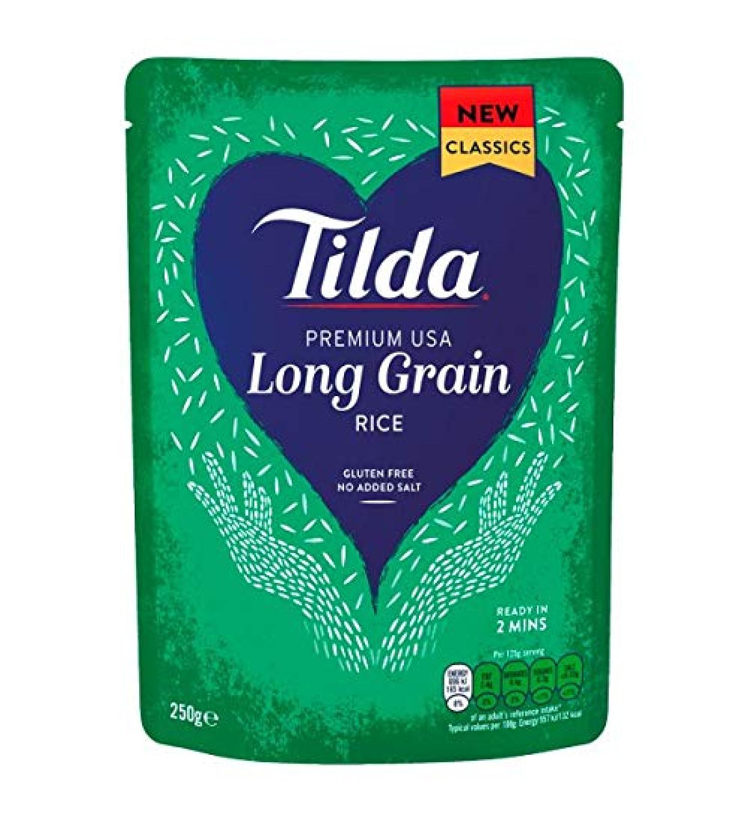 Tilda Tilda Steamed Rice Bags (Long Grain Rice 2 x 250g)