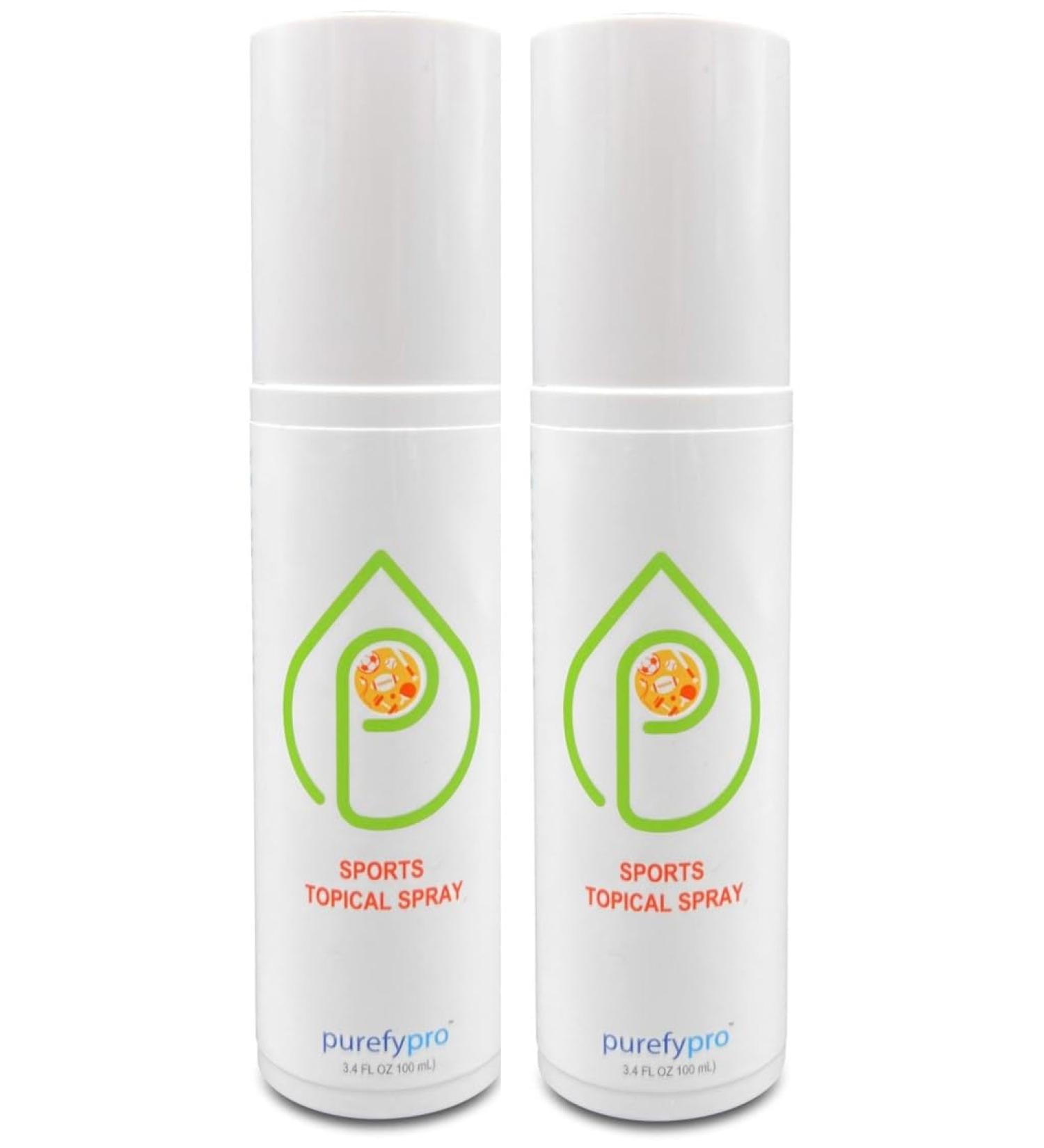 PUREFY Sports Topical Spray (3.4oz 2pk) Soothing Whole Body Spray. Purefypro Dermal HOCLTechnology. Revitalize. Natural Defense of Imperfections Redness Irritations Athletic Itch. TSA Travel Size - Buy Online on GoSupps.com