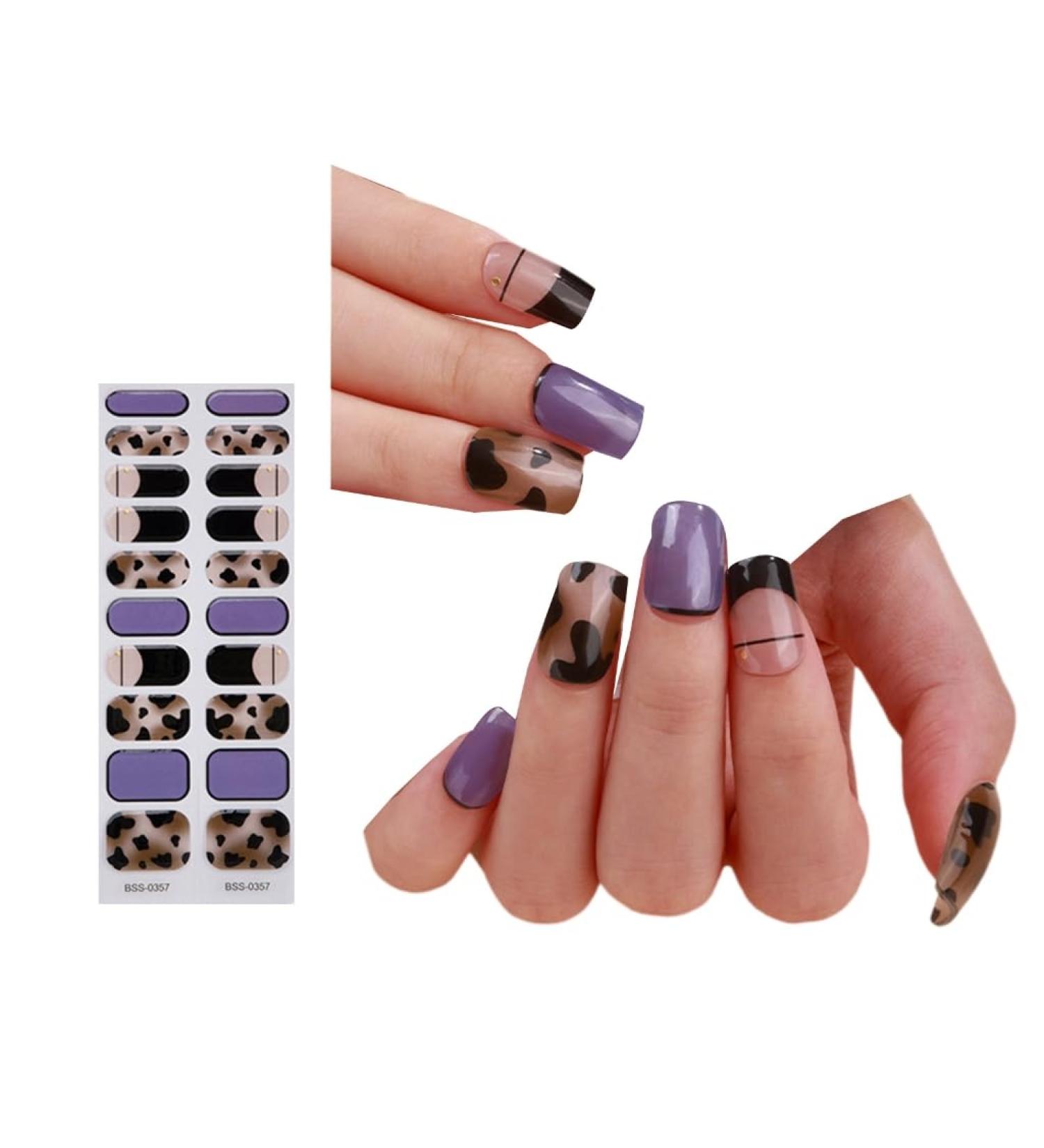 Semi Cured Gel Nails Stickers Full Wrap Nails Polish Strips French Style Gel Nail Strips Nails Art Decortions BSS0357 - Buy Online on GoSupps.com