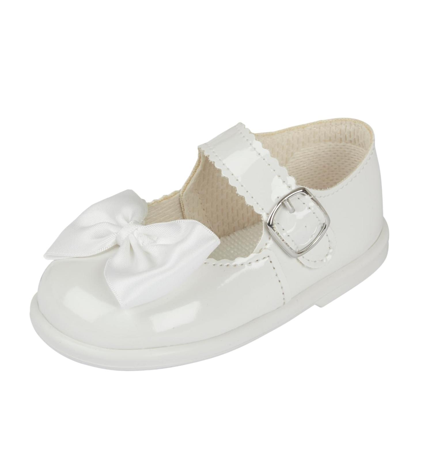 Baypods Toddler Shoes with Hard Sole | Baby Girls First Walking Shoes | Anti-Slip Sole | Made in England | 2 UK Child | White Patent - Buy Online on GoSupps.com
