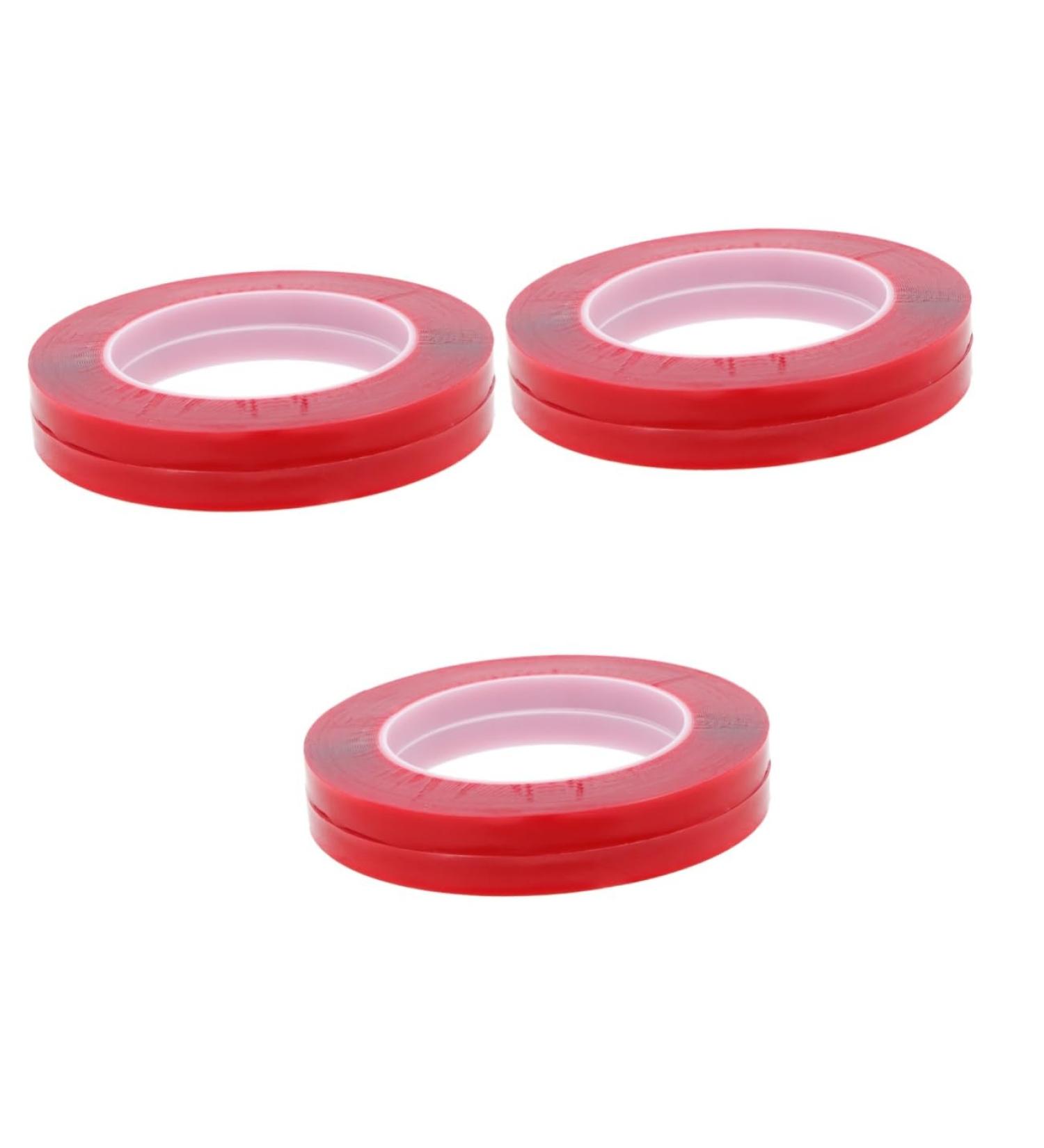 NUOBESTY 6 Rolls Transparent Double-sided Tape Double Stick Tape Wall Sticky Tape Poster Adhesive Nail Display Board Tape Hanging Nail Piece Display Bar No Substrate Acrylic Red - Buy Online on GoSupps.com