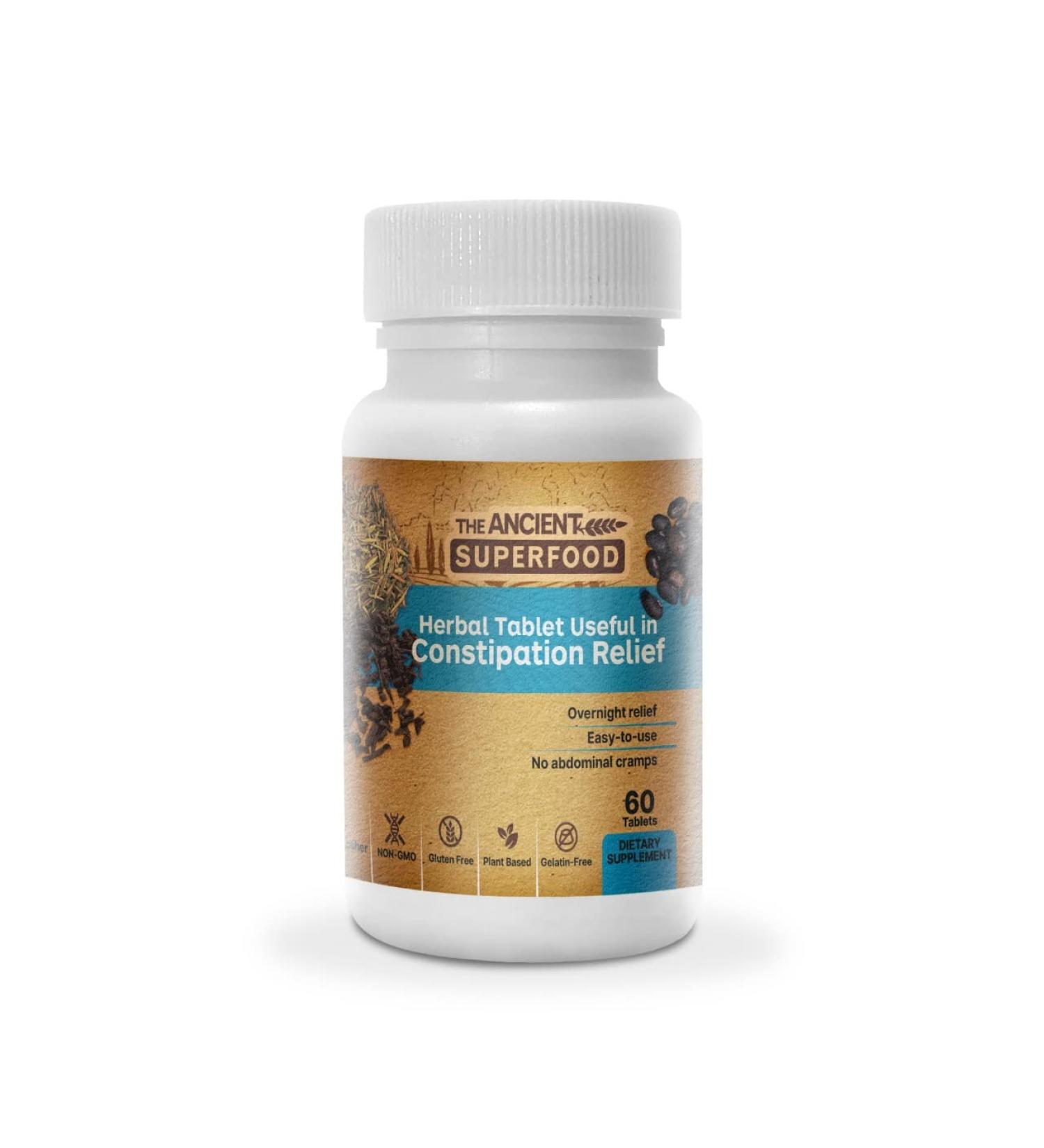 Constipation Relief & Deep Detox Herbal Tablets - 60 Count | Vegan, Gluten-Free, Non-GMO - Natural Superfood - Buy Online on GoSupps.com