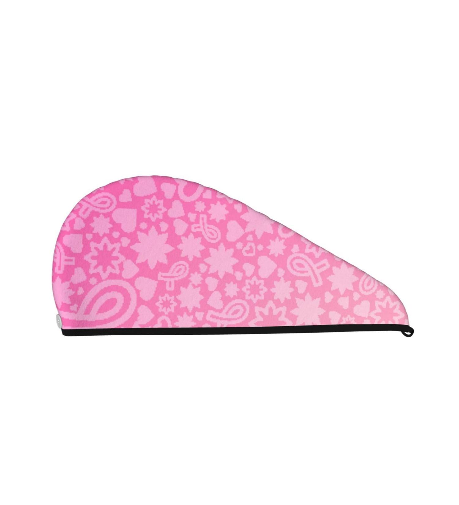 Breast Cancer Awareness Pink Ribbons Microfiber Hair Towel | Soft Super Absorbent Hair Wrap for Women | Quick Dry Coral Velvet Cap for Long Curly & Thick Hair - Buy Online on GoSupps.com