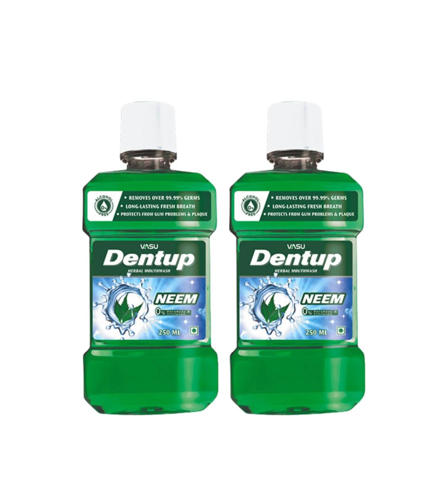Dentup Herbal Mouthwash with Neem Natural Mouthwash for Fresh Breath Alcohol-Free & Fluoride-Free Herbal Mouth Rinse for Daily Oral Care 8.45 fl oz Each (Pack of 2) - Buy Online on GoSupps.com