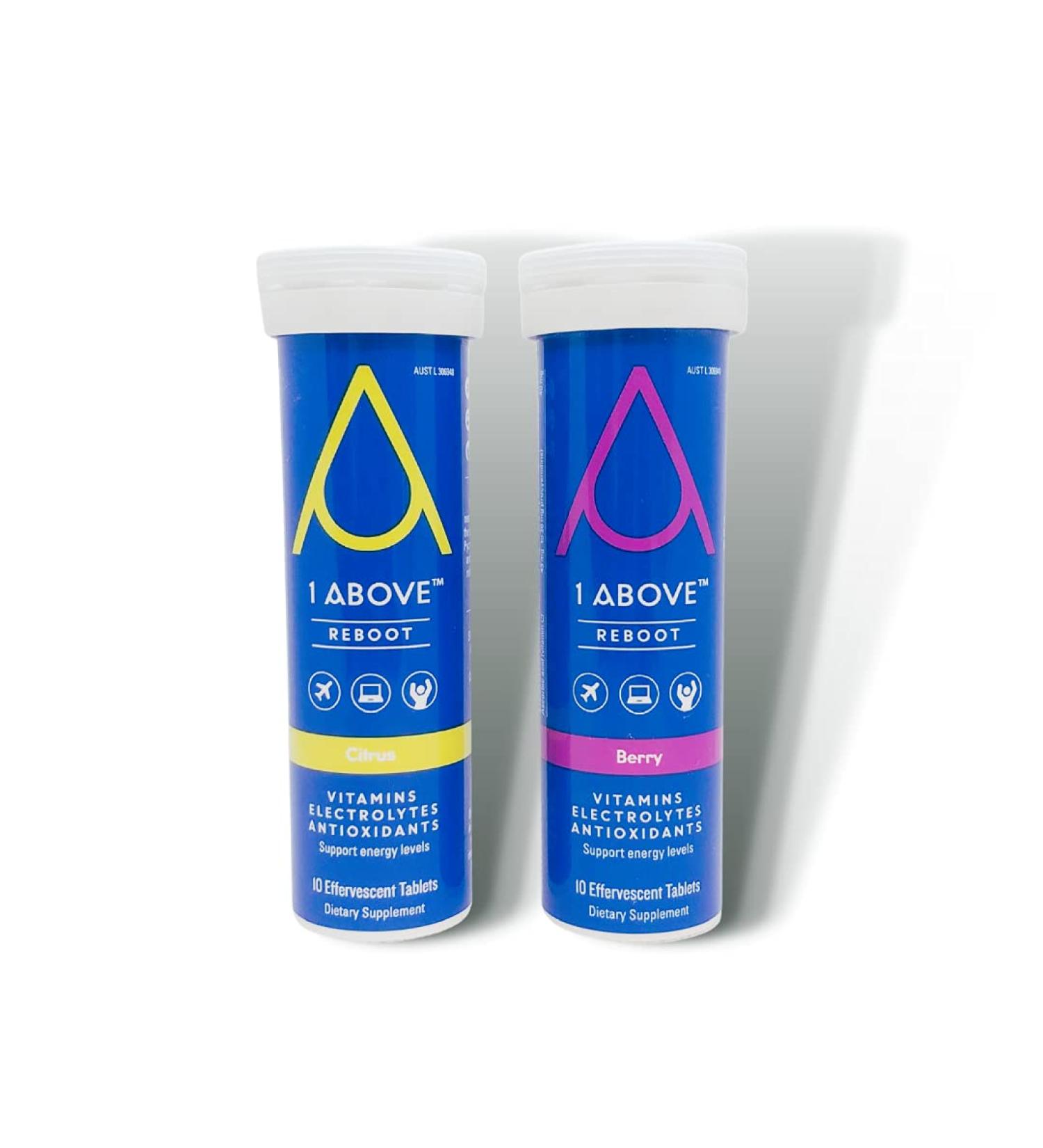 1Above Variety Bundle Anti Jet Lag Energy & Immunity Effervescent Drink Tablets - Citrus & Berry 10ct Each - Buy Online on GoSupps.com