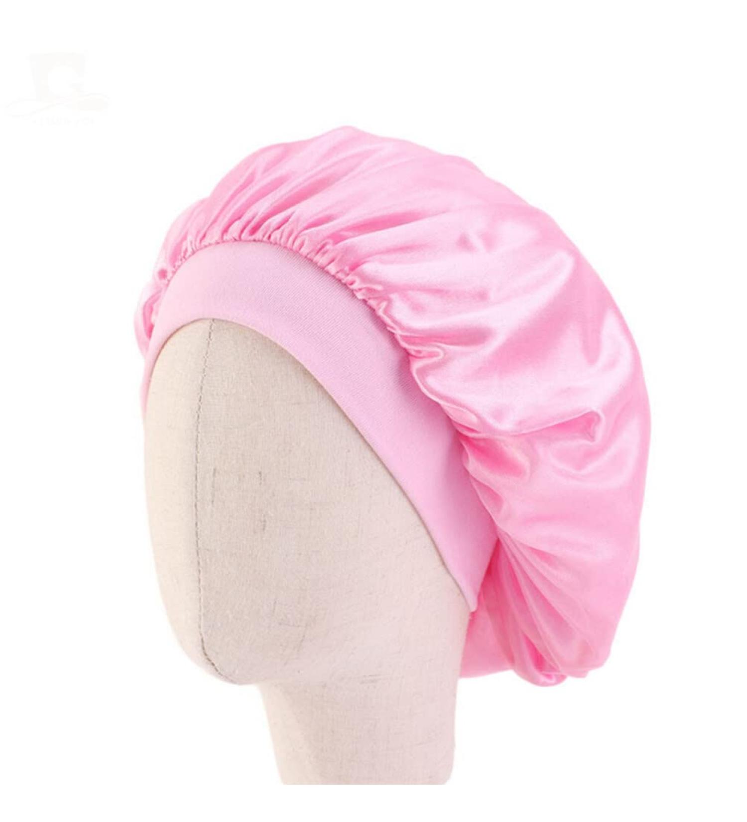 LEORX 5pcs Children Satin Sleeping Cap Set - Soft Bonnet with Wide Elastic Band for Kids (Yellow Purple Black Pink Red) - Buy Online on GoSupps.com
