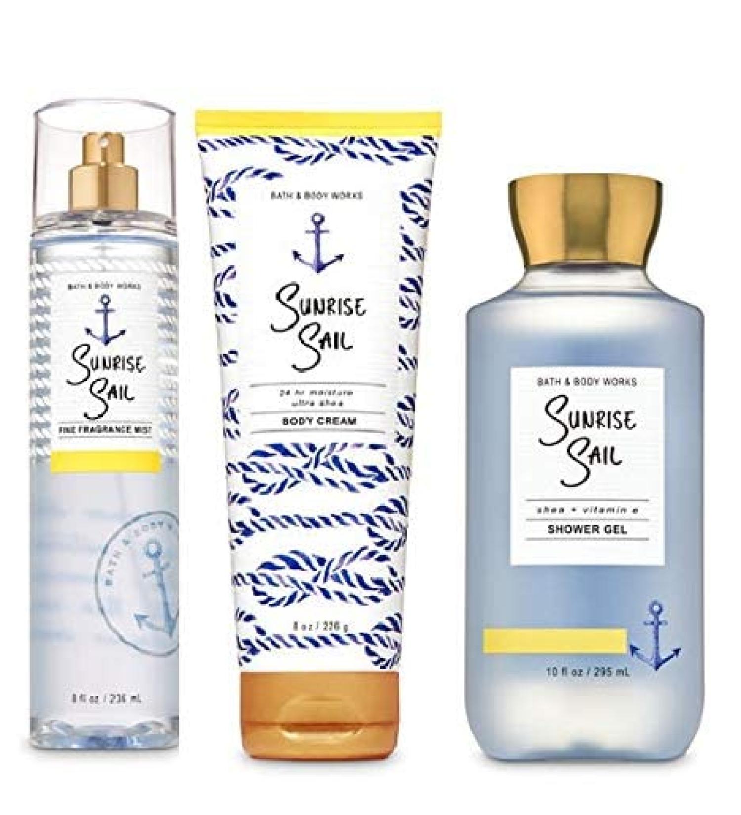Bath and Body Works SUNRISE SAIL Trio Gift Set - Body Cream, Shower Gel & Fragrance Mist - Full Size - Buy Online on GoSupps.com