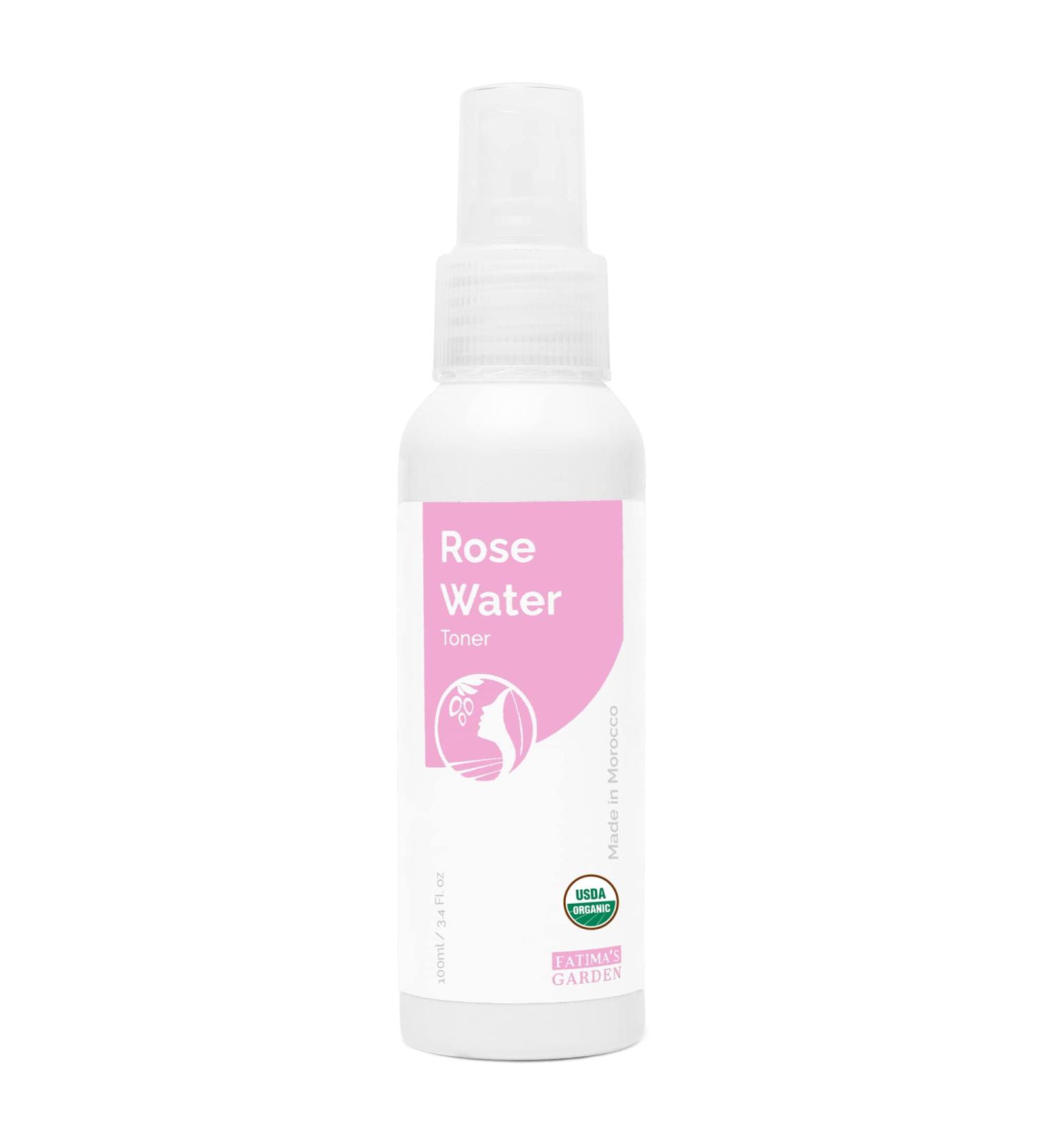 Fatima's Garden 100% Organic Rose Water Toner Spray - 3.4 Fl oz/100ml (Pack of 1) | ECOCERT & USDA Certified | For Face, Body, Hair | Vegan & Cruelty-Free - Buy Online on GoSupps.com