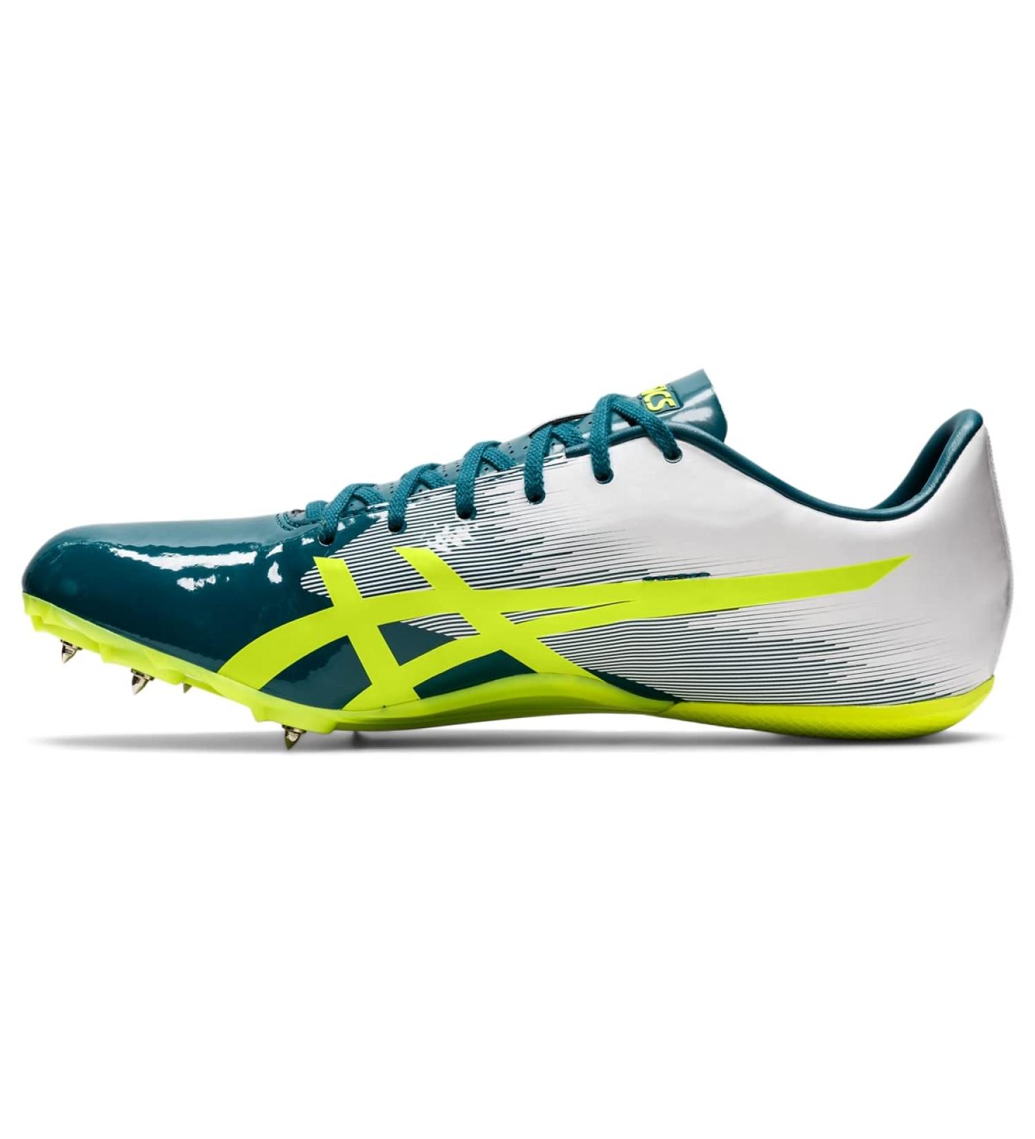 ASICS Hyper Sprint 7 Track & Field Shoes - Velvet Pine/Safety Yellow - Size 10 Wide Women/8.5 Men - Buy Online on GoSupps.com