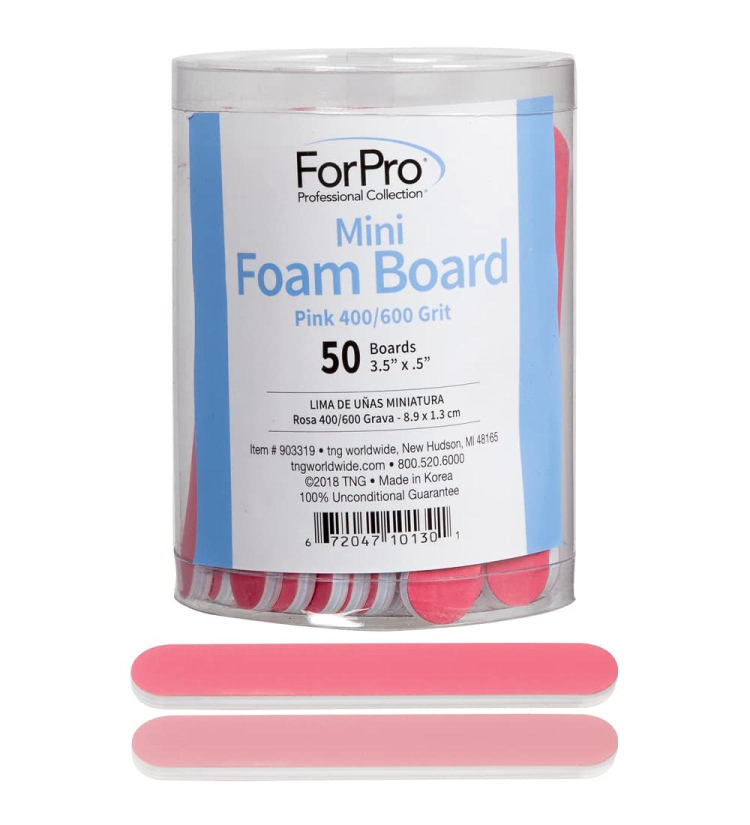 ForPro Professional Mini Foam Nail File 400/600 Grit - Pink/Black (50 Count) - Buy Online on GoSupps.com