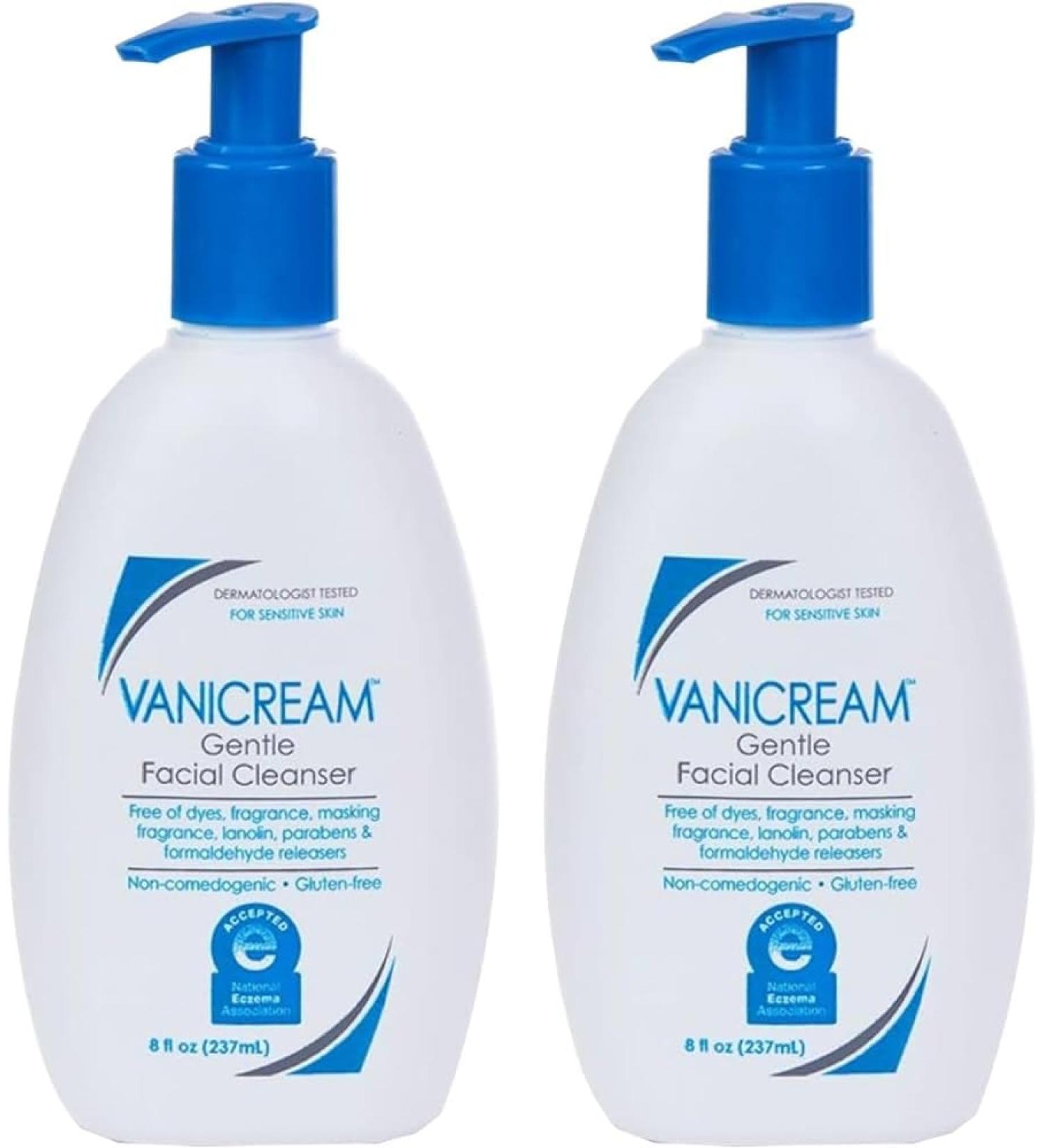 Vanicream Gentle Facial Cleanser - 8 Fl Oz (Pack of 2) | Gentle Non-Irritating Formula for Sensitive Skin - Shop Internationally - Buy Online on GoSupps.com