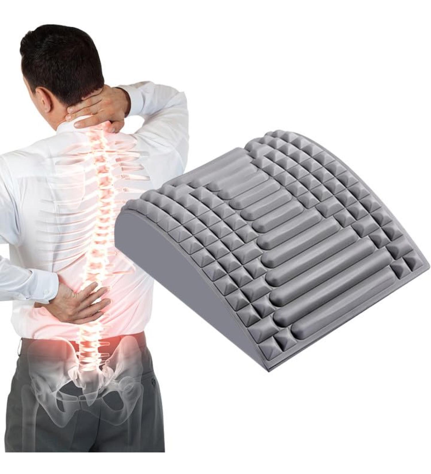 2-in-1 Back & Neck Stretcher Posture Corrector | Back Massage Support & Extension - Gray - Buy Online on GoSupps.com