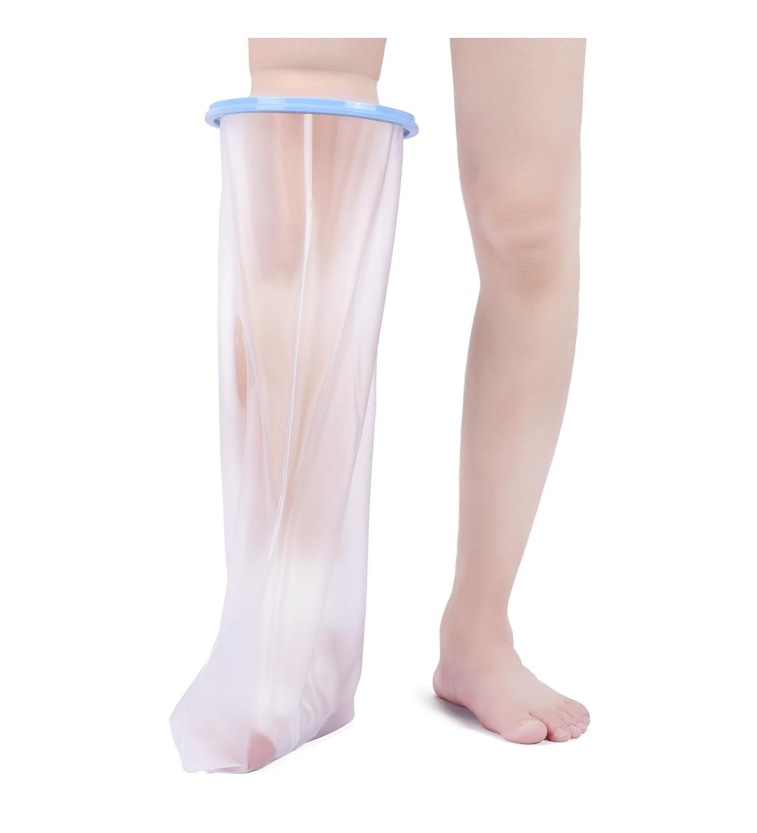 Half Leg Cast Protector - Waterproof Cover for Broken Leg, Knee, Foot, Toes - Reusable and Wide Design - Keep Cast Dry in Shower - Anti-accumulation Water Ring - Adult Size - Buy Online on GoSupps.com