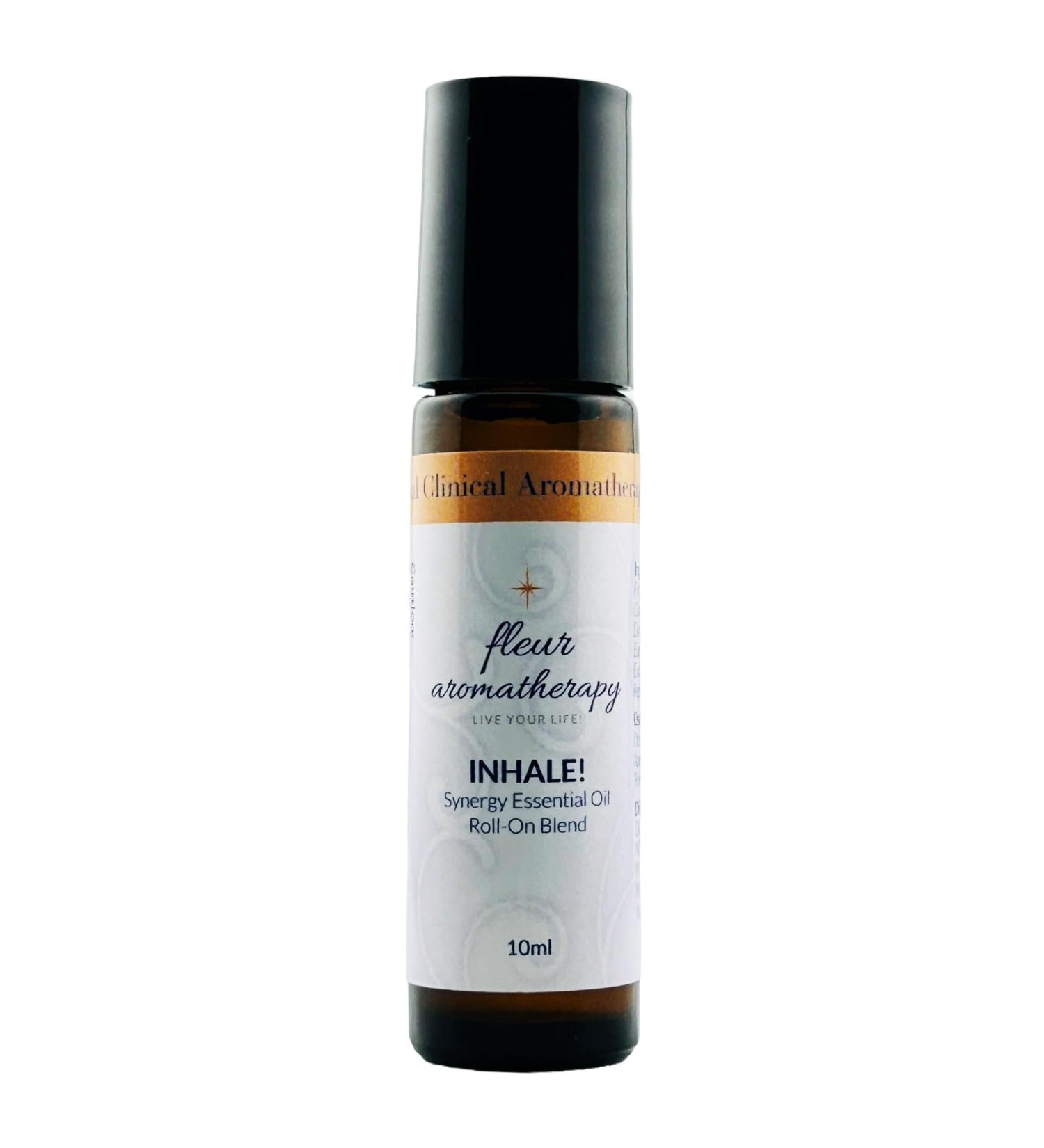 Inhale Synergistic Essential Oil Blend Roll-On 10ml Pre-Diluted 10% in Fractionated Coconut Oil Clarifying & Refreshing On-The-Go Aromatherapy Fleur Aromatherapy - Buy Online on GoSupps.com