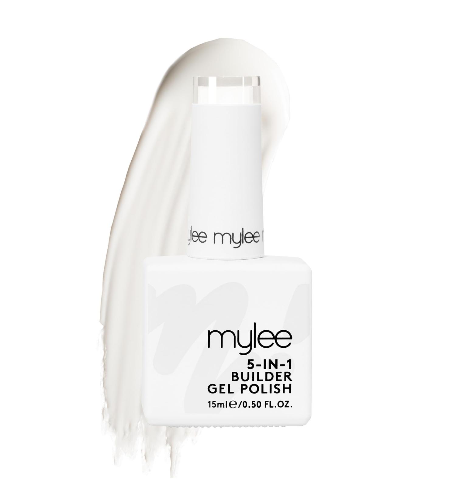 Mylee 5 in 1 Builder Base Strengthening Gel 15ml - White | UV/LED Nail Polish Coat for Strong Nails, Tips & Extensions - Professional Manicure Repair - Buy Online on GoSupps.com