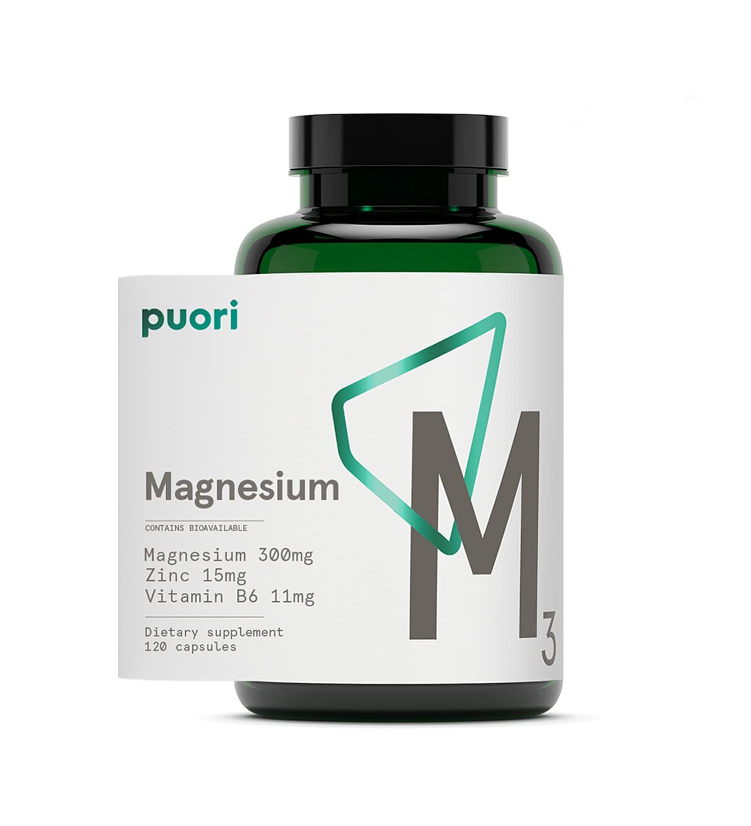 Puori Organic Magnesium Zinc Supplement - 300mg x 120 Vegan Capsules for Sleep, Immune Support & Muscle Recovery - Includes Zinc, Vitamin B6, Malic Acid - 120 Count - Buy Online on GoSupps.com