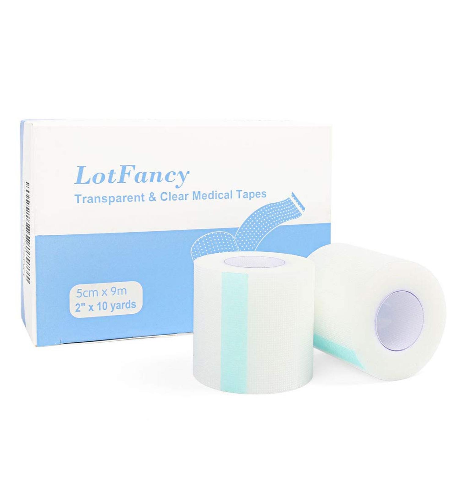 LotFancy Transparent Medical Tape - 6 Rolls | 2 x 10 Yards | Adhesive Clear Hypoallergenic Surgical Tape - PE First Aid Tape for Wound, Bandage, Sensitive Skin - Latex Free - Buy Online on GoSupps.com
