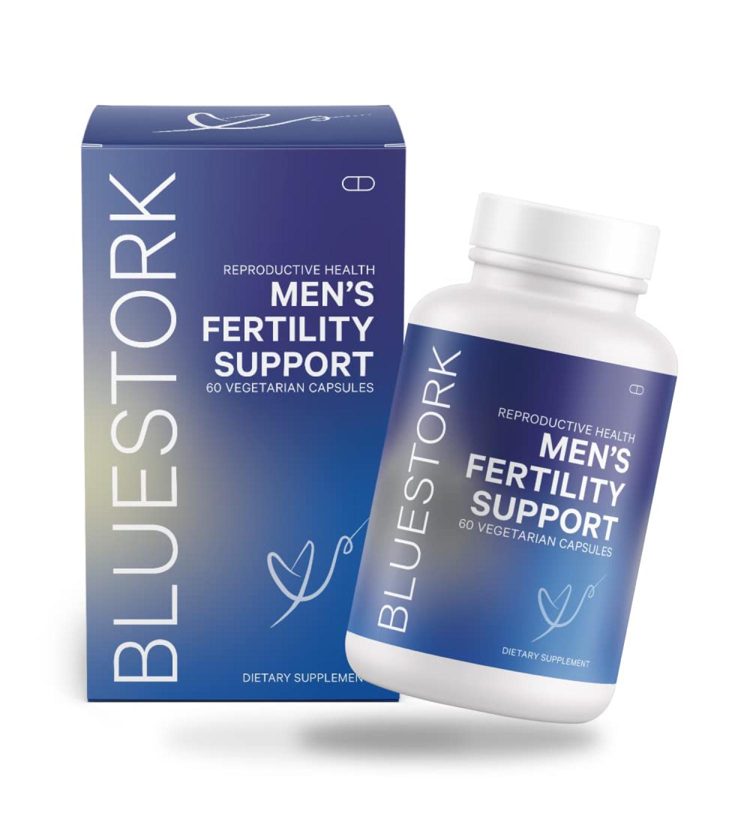 Blue Stork Men's Fertility Support - Prenatal Multivitamin with Maca Root and Folate - 60 Capsules - Buy Online on GoSupps.com
