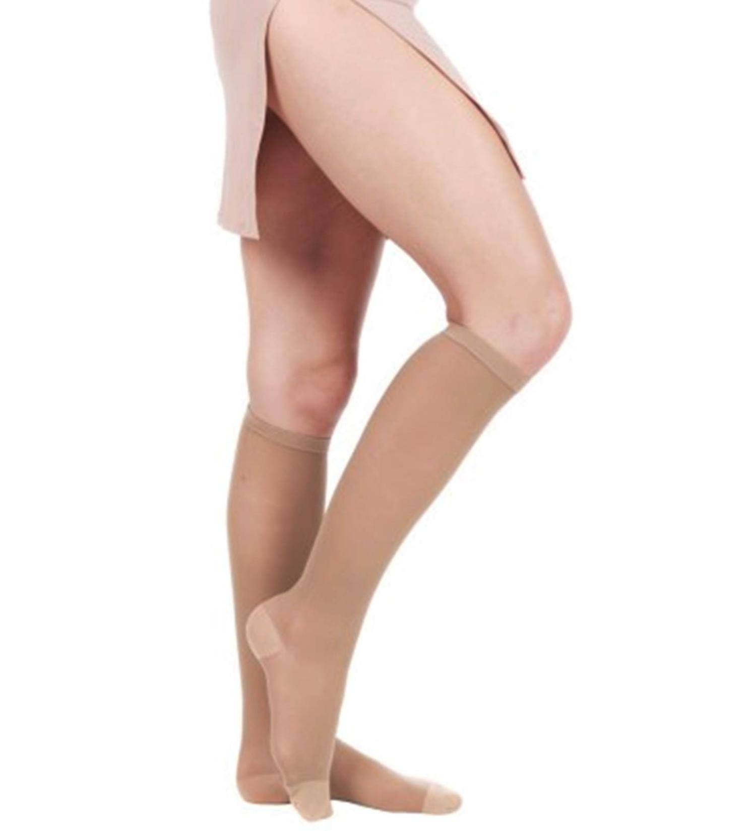 Unknown Knee High Compression Stockings 140 Den 18-22 mmHg - Closed Toe S-XL 35-38 - Beige | International Shipping - Buy Online on GoSupps.com