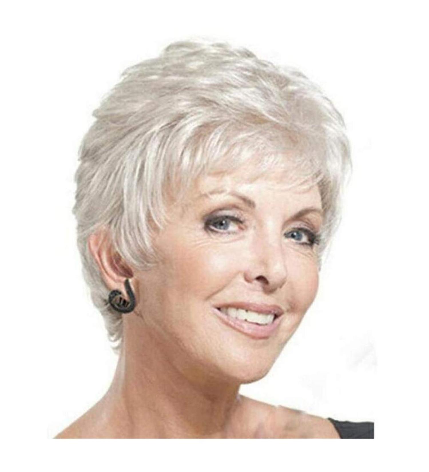 Short Straight White Fluffy Wig for Women | Perfect Party Hairstyle for Mothers - Buy Online on GoSupps.com