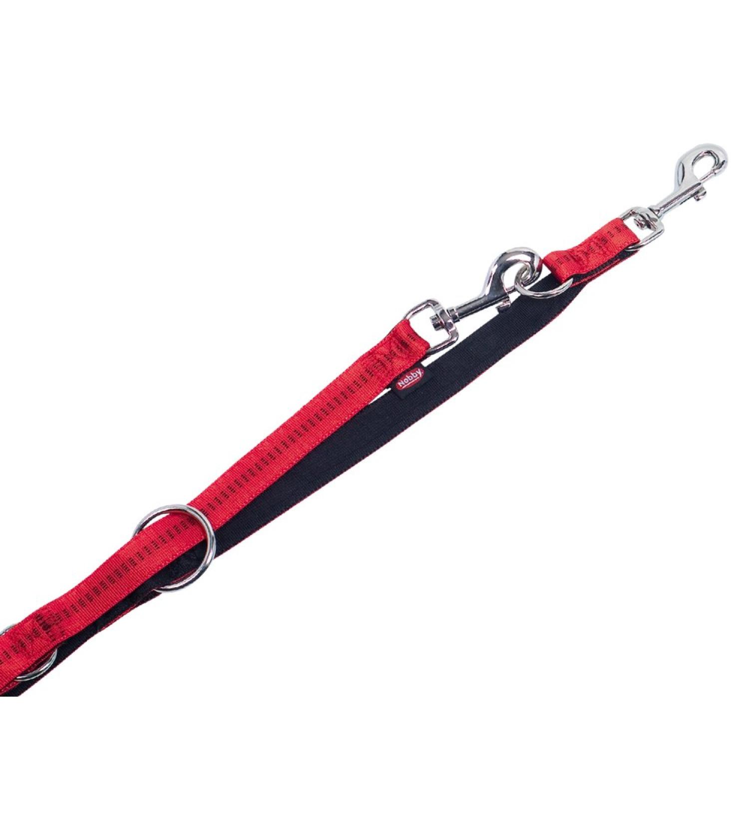 Nobby Soft Grip Dog Leash - 200 cm 25 mm Width Red & Black - Durable & Comfortable! - Buy Online on GoSupps.com