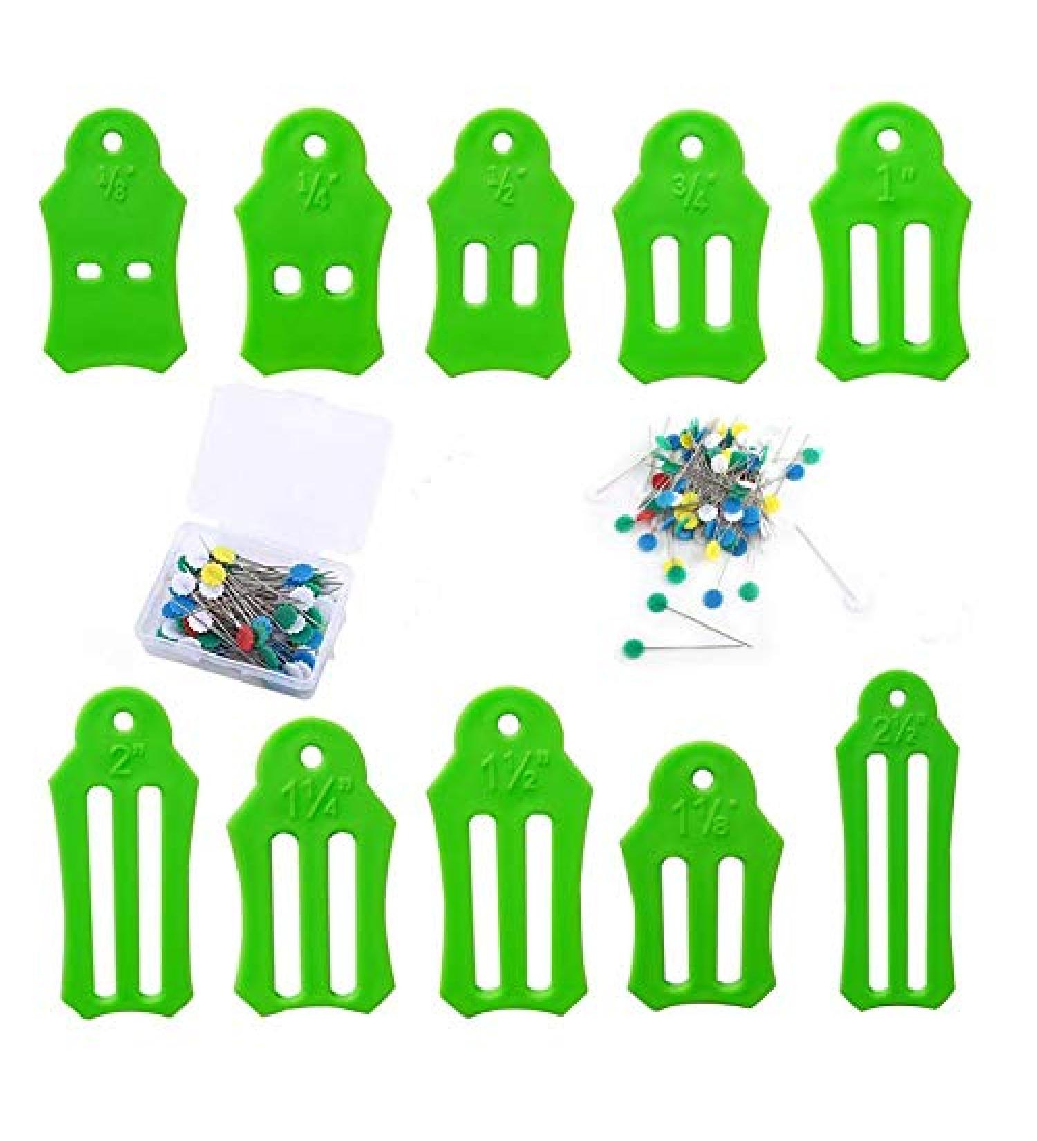 YICBOR 10pcs Folding Fabric Bias Strips Tool Set with 100 Flower Head Pins - Green - Buy Online on GoSupps.com
