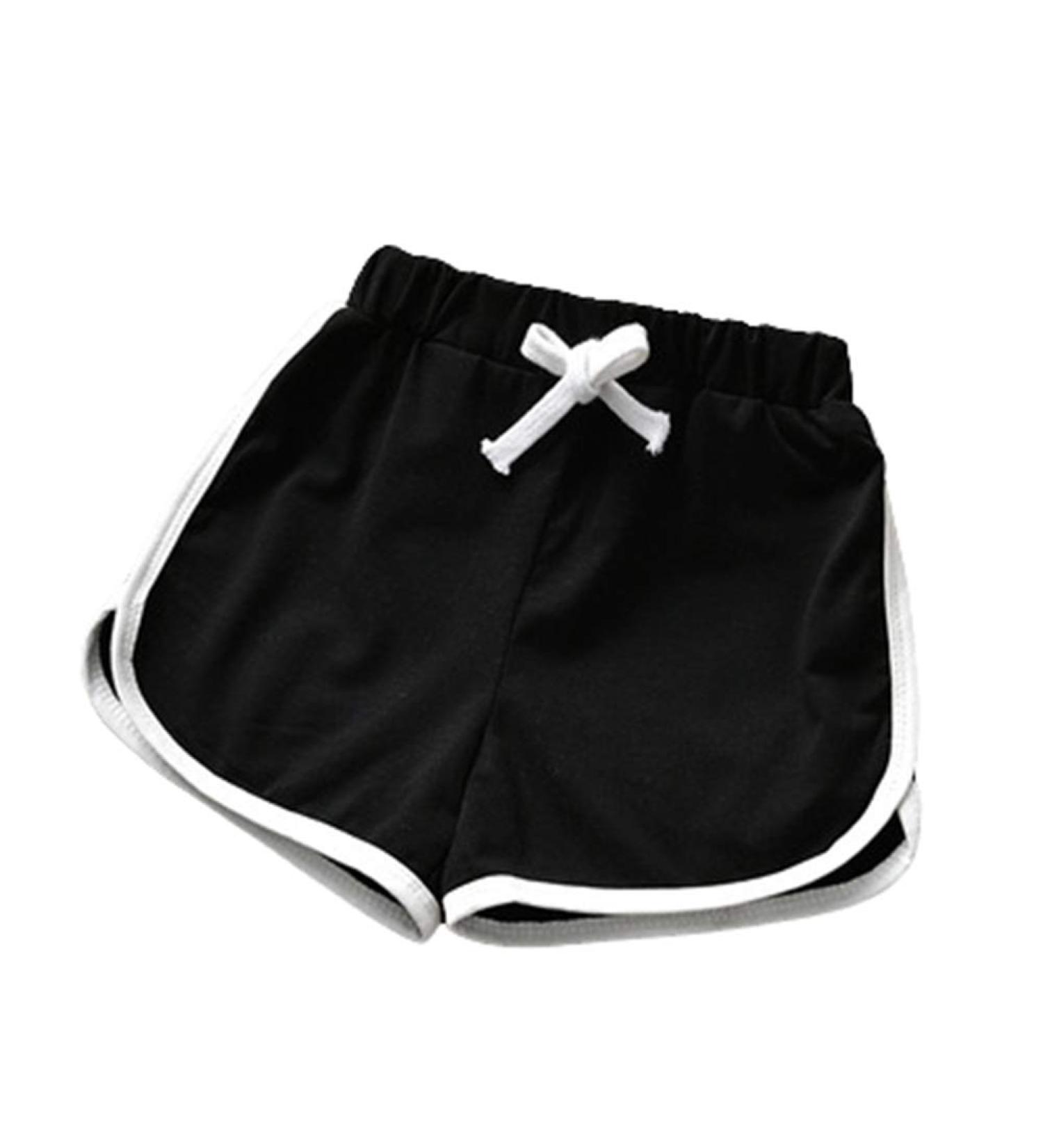 DIGirlsor Toddler Kids Active Shorts | Cotton Sports Running Pants | Ages 2-10 | Black - Buy Online on GoSupps.com