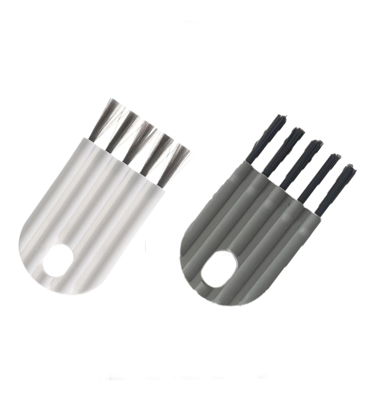 Multi-Functional Crimp Slot Cleaning Brush Groove Slot Cleaning Brush Can Brush Cup lid Keyboard Slot air Cushion Comb Drain Tray etc. One in Grey and one in White - Buy Online on GoSupps.com