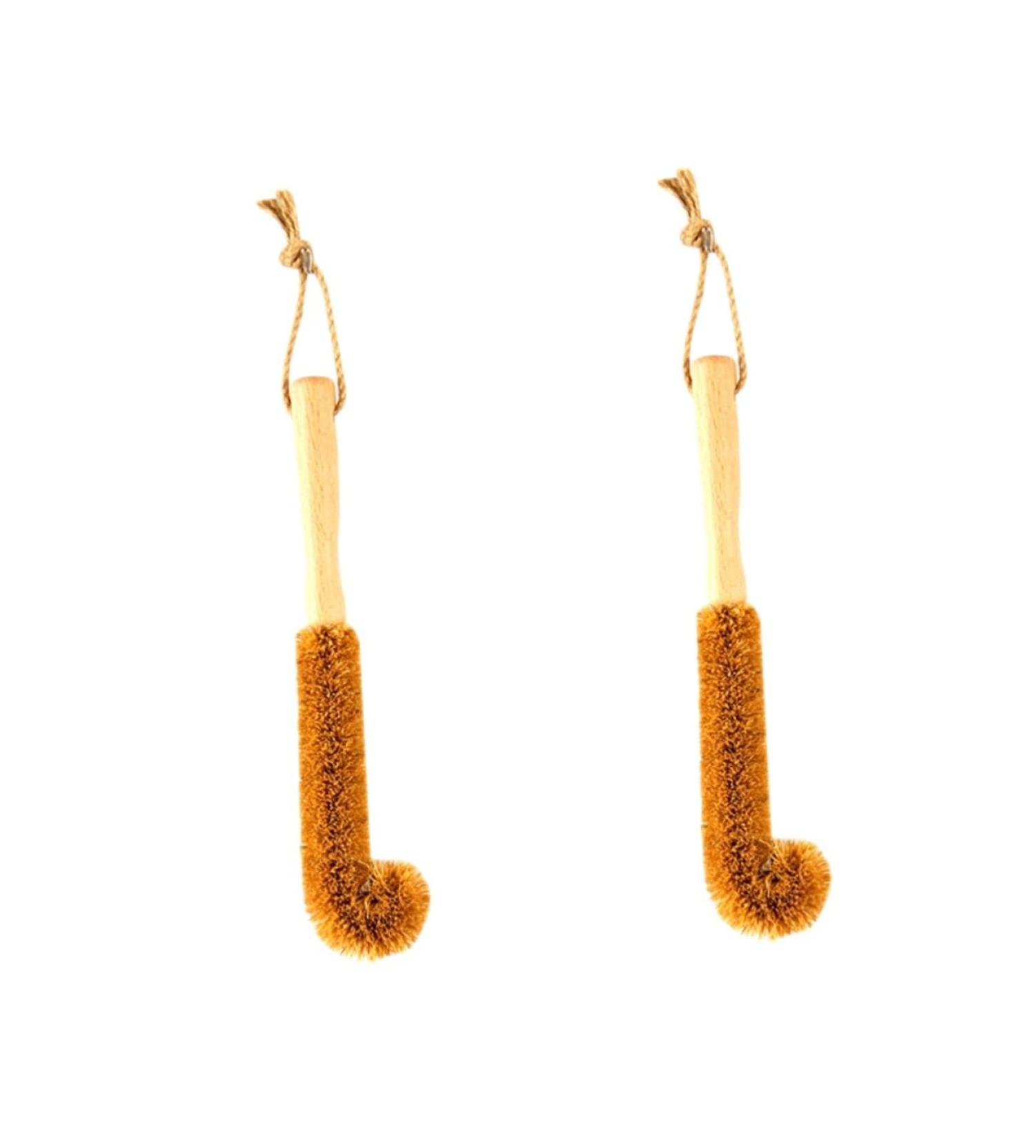 Solustre 2 Pack Bottle Cleaning Brushes - Effective Scrubbing Sponge for Water Bottles and Glasses - Eco-Friendly Baby Cleaning Ball - Brown - Buy Online on GoSupps.com