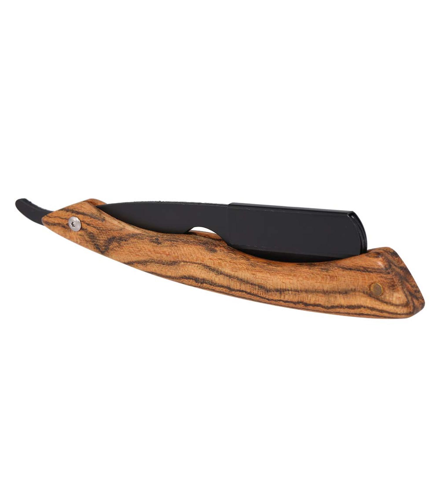 Zroven Folding Razor with Wooden Handle - Premium Stainless Steel Beard Care Shaving Tool for Men - Buy Online on GoSupps.com