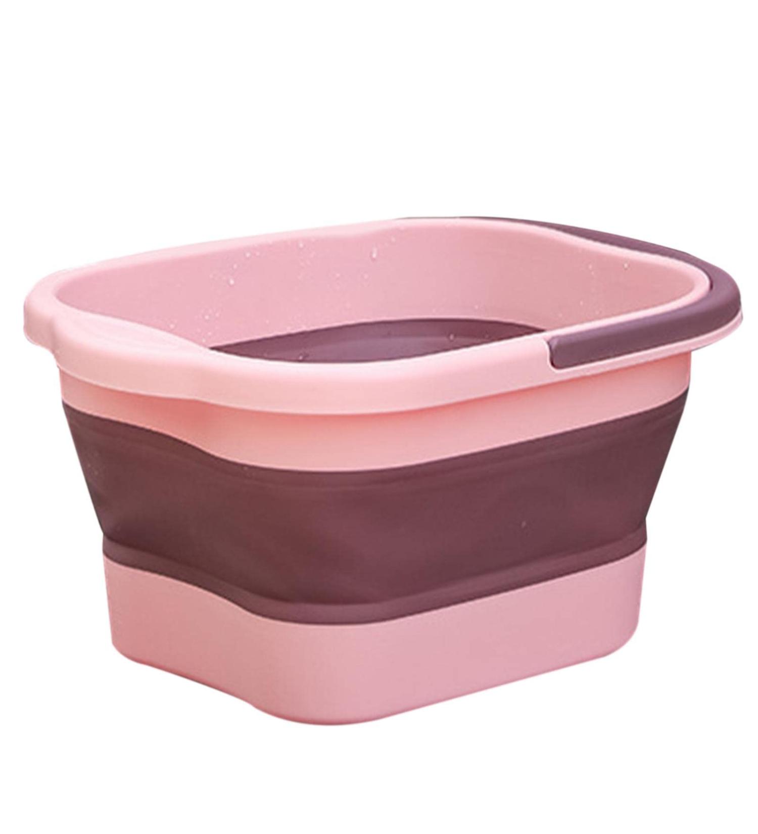 Dyeulget Foot Soaking Bath Basin - Soak Basin with Massaging Rollers and Handle - Stress Relief Foot Spa for Home Outdoor Travel Pink + Purple - Buy Online on GoSupps.com