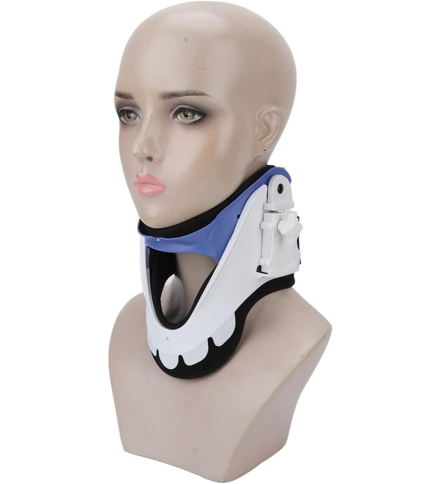 SAFWEL Neck Traction Device - Adjustable 2-Button Support for Home & Hospital - Firm Breathable Neck Relief | Shop Internationally - Buy Online on GoSupps.com