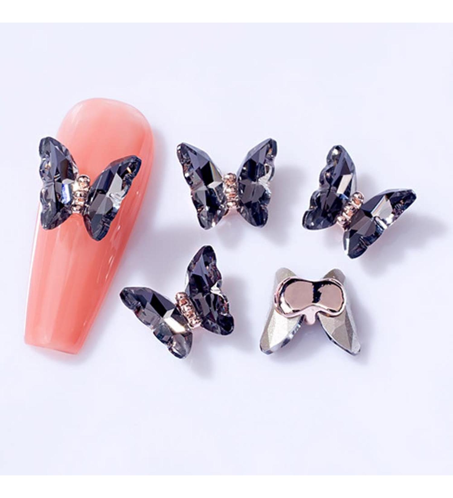 3D Nail Art Rhinestone Crystal AB Butterfly Charms Sparkle Nail Decoration Jewerlry Hand Craft DIY Accessories (MJ17) - Buy Online on GoSupps.com