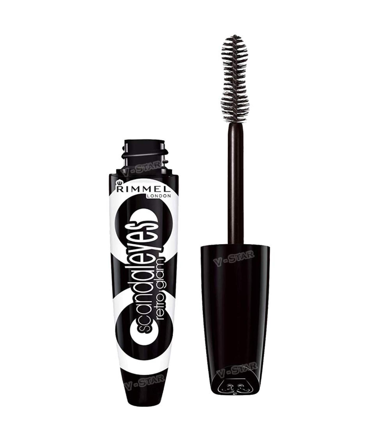 2 x Rimmel London Scandaleyes Retro Glam 001 Black Mascara 12ml