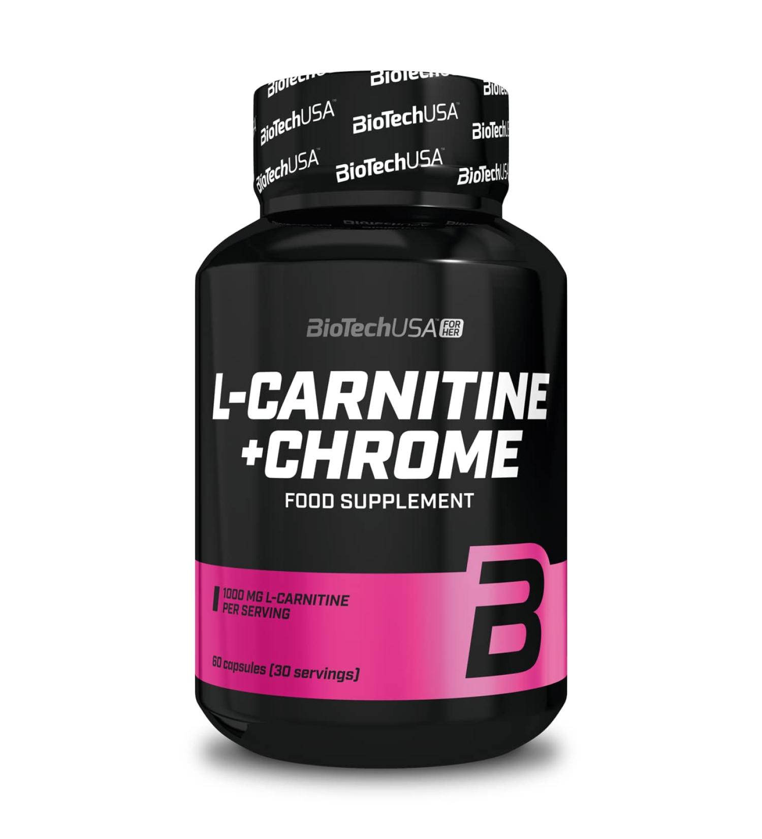 BioTechUSA L-Carnitine + Chromium | Stimulant-Free Weight Control | 1470mg L-Carnitine L-Tartrate | 60 Capsules - International Shipping Available - Buy Online on GoSupps.com