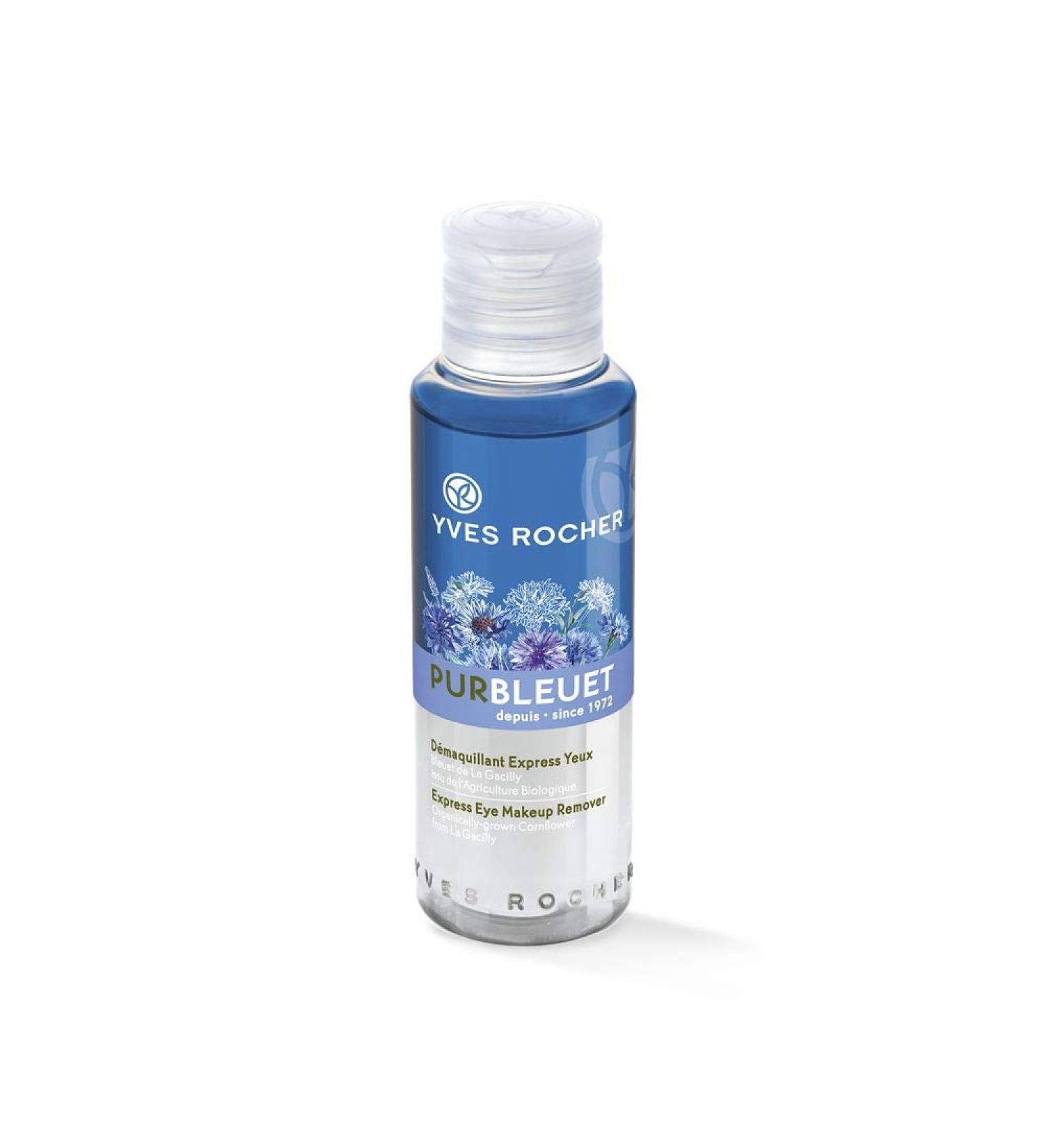 Yves Rocher PUR BLEUET Express Eye Makeup Remover | Waterproof Makeup Remover | 100ml - Gentle & Effective Care - Buy Online on GoSupps.com