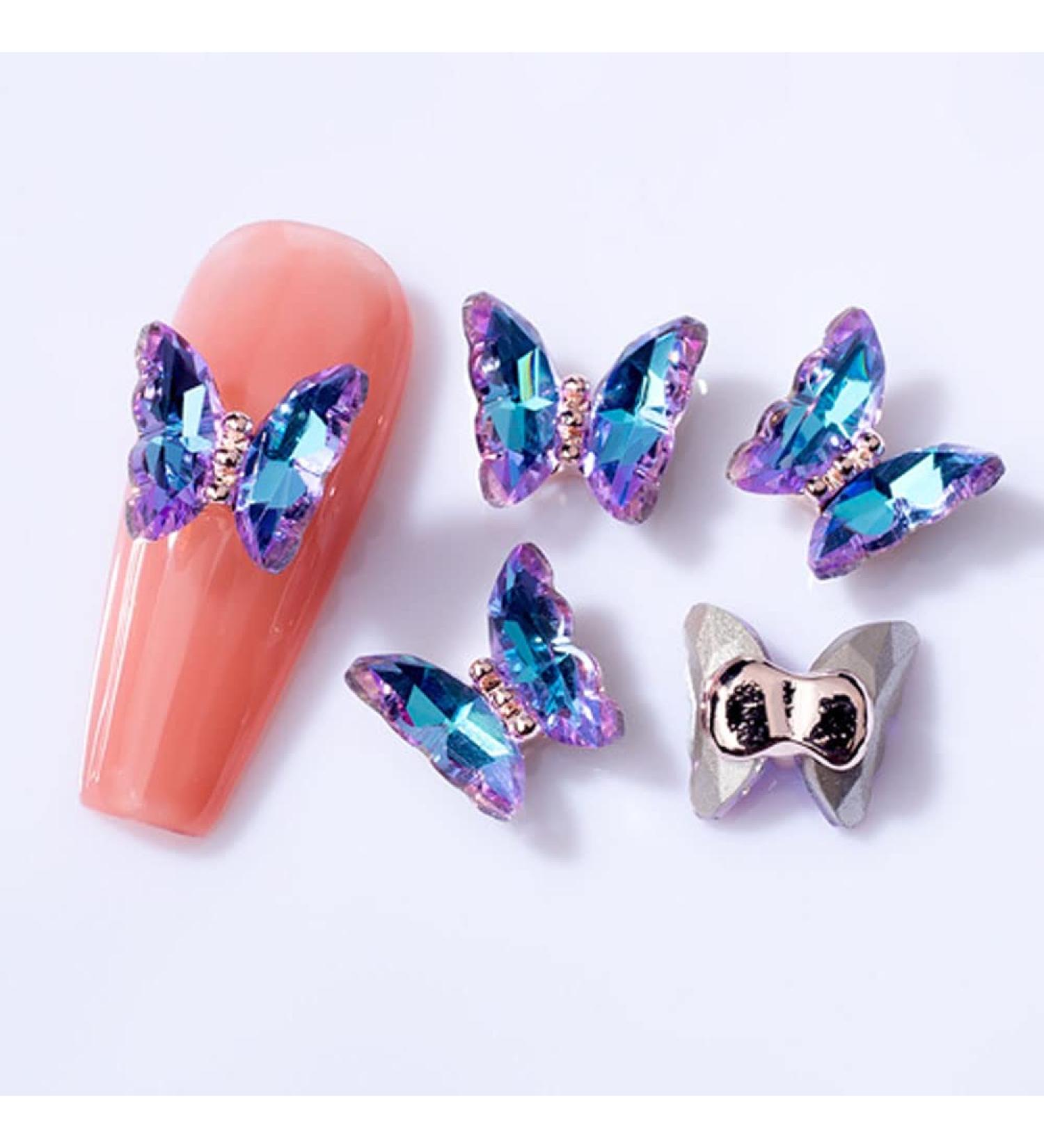 3D Nail Art Rhinestone Crystal AB Butterfly Charms Sparkle Nail Decoration Jewerlry Hand Craft DIY Accessories (MJ11) - Buy Online on GoSupps.com