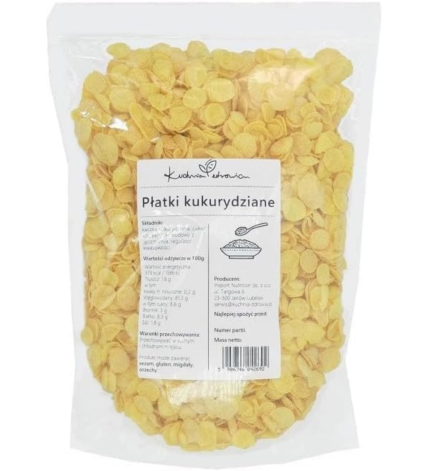 Kuchnia Zdrowia - Cornflakes - Breakfast - Vegan - Natural - Leak Proof Packaging with Zipper - 500g Doypack - Buy Online on GoSupps.com