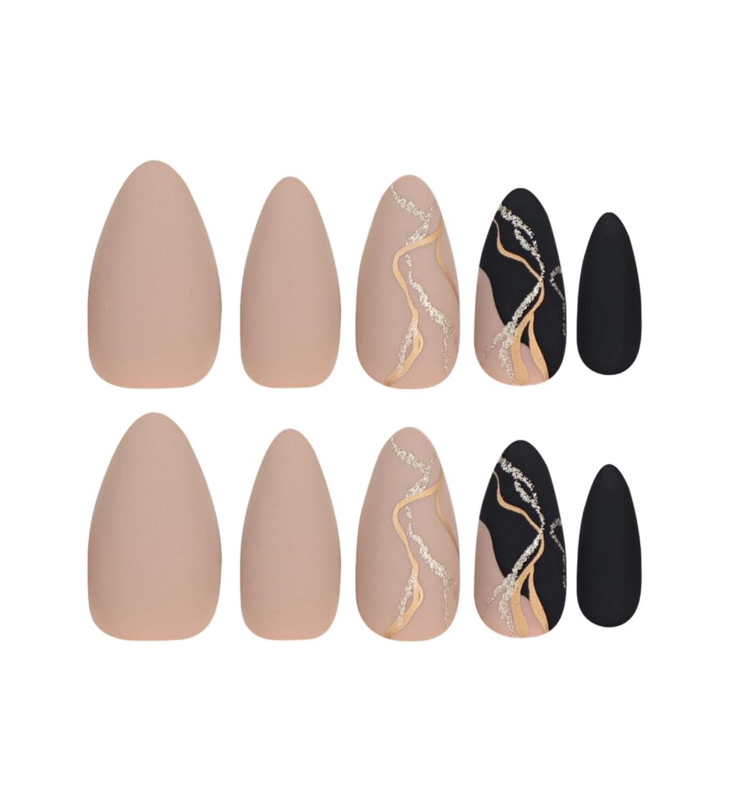 Ruarby Almond False Nails Tips Detachable Press On Nail Full Cover False Nails French Tip False Nails Manicures Supplies - Buy Online on GoSupps.com